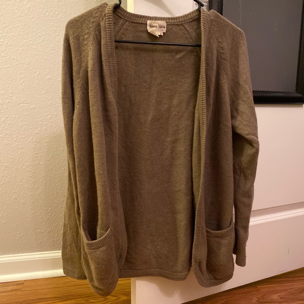 100% Cashmere Cardigan, Dark Brown